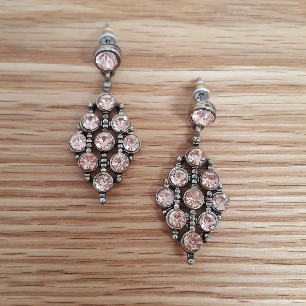 Blush Pink Gold Chandelier Earrings